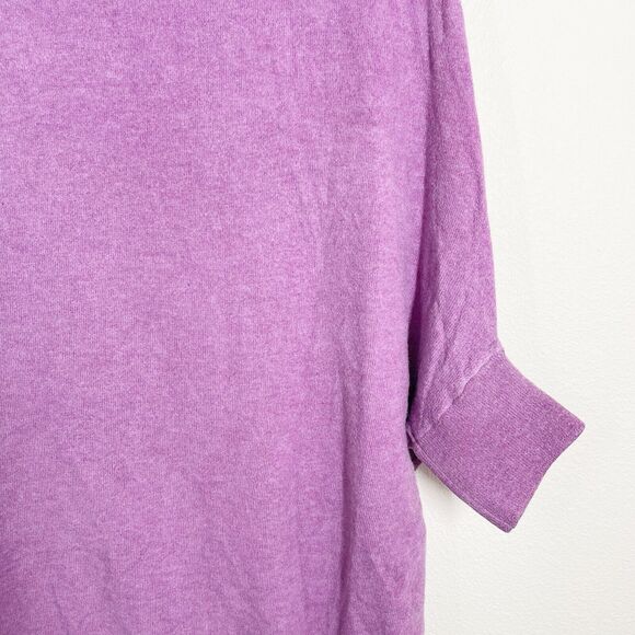 Anthropologie Moth Dolman Slouch Mock Neck Sweater Size XS Mauve Pink Alpaca - Picture 4 of 13